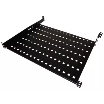 Alantec SA-P-19-1U-650-4-C-02 19-Zoll 1U Festes Regalboden, 650mm Tiefe, 4-Punkt-Montage, Schwarz