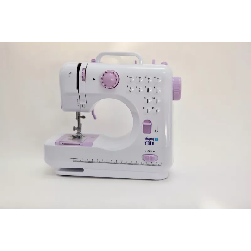 Halbautomatische Nähmaschine Łucznik Mini — Elektrisch, 3 Stichmuster, 4-Stufen-Knopfloch, Freiarm