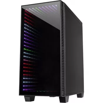 Gehäuse INTER-TECH X-608 INFINITY MICRO, microATX, RGB, Front- und Seitenteil aus gehärtetem Glas, ohne Netzteil