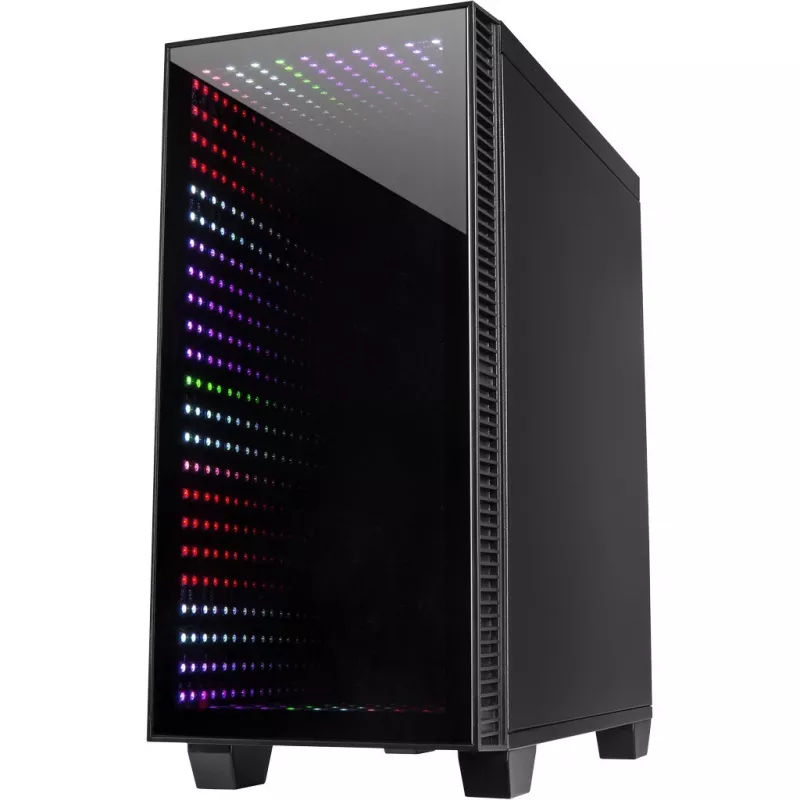 Gehäuse INTER-TECH X-608 INFINITY MICRO, microATX, RGB, Front- und Seitenteil aus gehärtetem Glas, ohne Netzteil