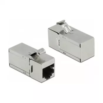 DeLOCK Keystone-Modul RJ45-Buchse auf RJ45-Buchse Cat.6A 90° abgewinkelt