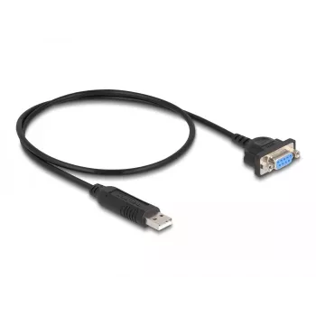 DeLOCK USB 2.0 auf Seriell RS-232 Adapter 50 cm FTDI Schwarz