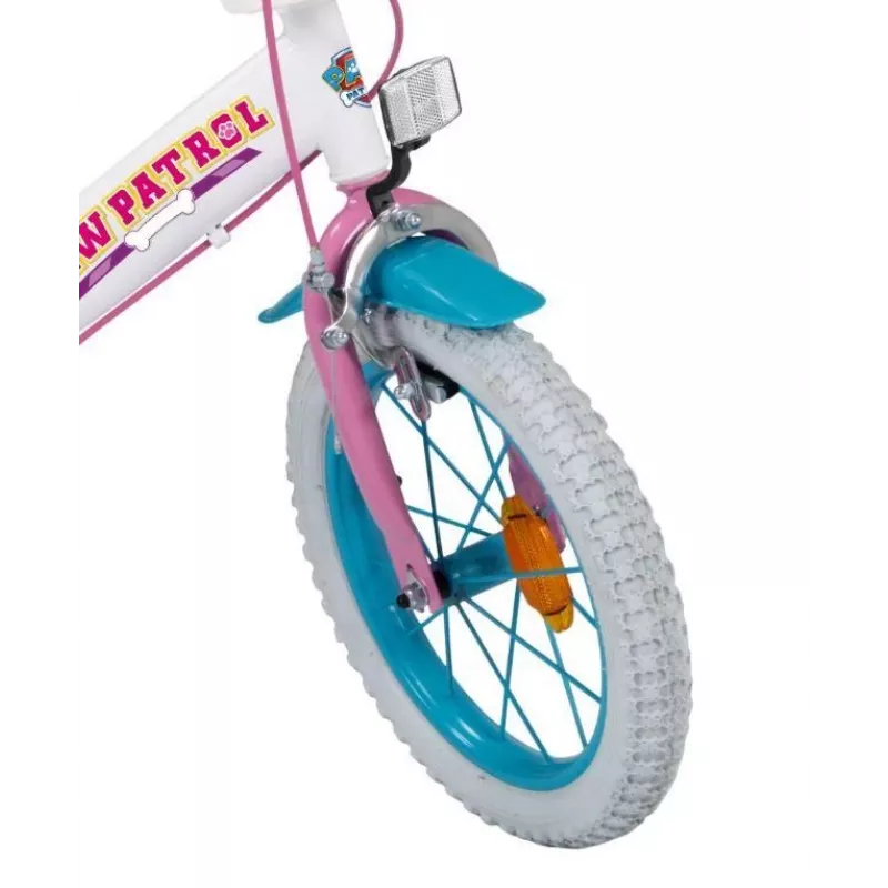 Kinder-Citybike Toimsa PAW PATROL 14 Zoll Stahl, aufblasbare 14-Zoll-Räder, Vorder-/Hinterrad-Felgenbremsen, Korb, Puppensitz, Stützräder