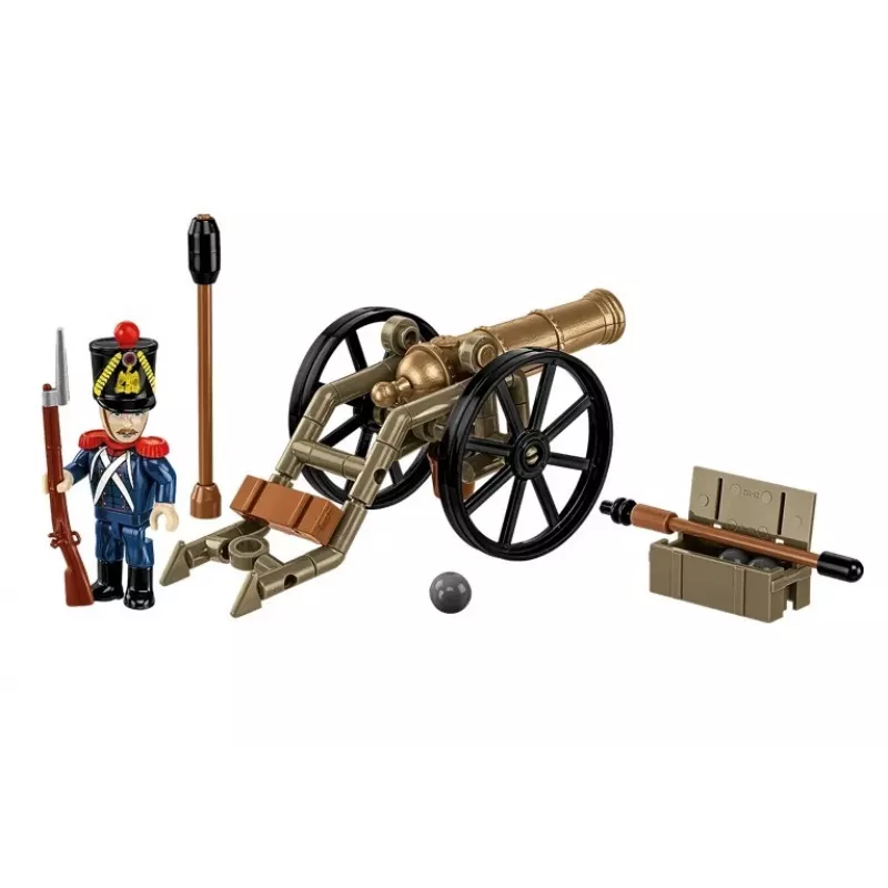 Französischer Artillerist mit Kanone Bausteinset, 97 Teile