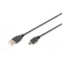Assmann/Digitus USB 2.0 VERBINDUNGSKABEL A-B USB 2.0 Verbindungskabel, 480Mbit/s, USB A - USB mini B, Stecker/Stecker, 1,8m, Schwarz (AK-300130-018-S)