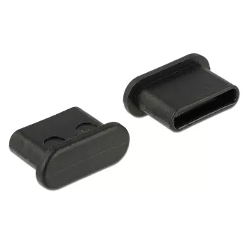 Buchsen-Schutzkappe DeLOCK 64014 USB Typ-C Schwarz 10 Stück