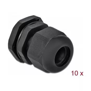 Kabelverschraubung DeLOCK 60218 Schwarz Kunststoff 10 Stk.