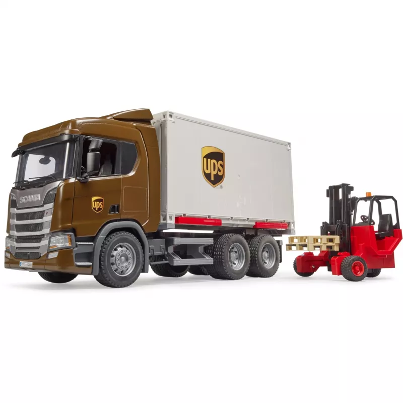Scania Super 560R Fahrzeuge UPS Container mit Gabelstapler