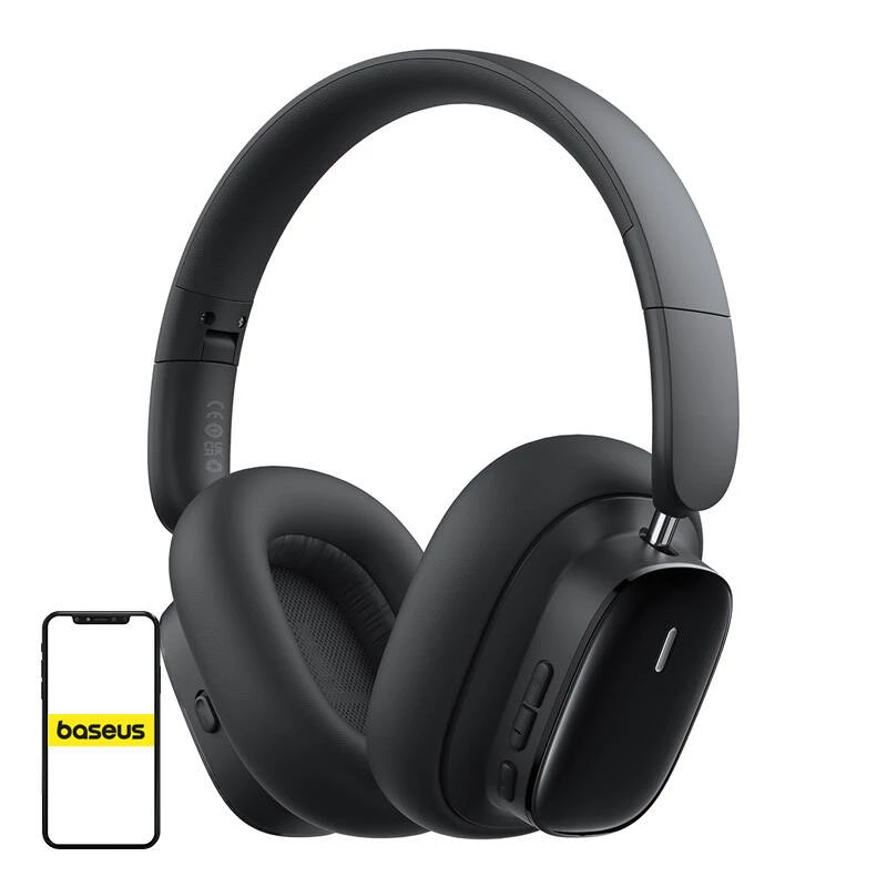 Baseus Bowie H1i Headset Kabelloser Kopfbügel Anrufe/Musik USB Typ-C Bluetooth Schwarz