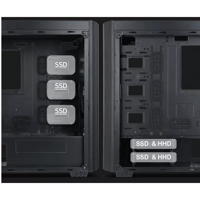 Gembird Fornax K500 ATX Computergehäuse, Midi-Tower, Schwarz