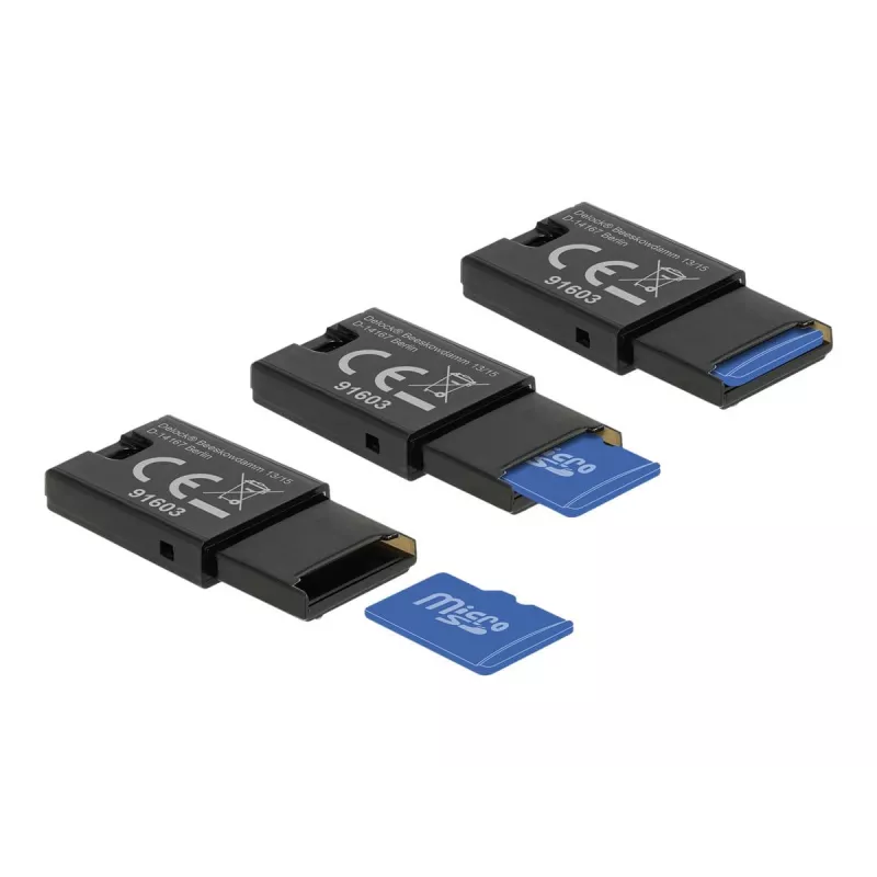 DeLOCK USB 2.0 Kartenleser Schwarz Micro SD MicroSDHC MicroSDXC 480 Mbit/s