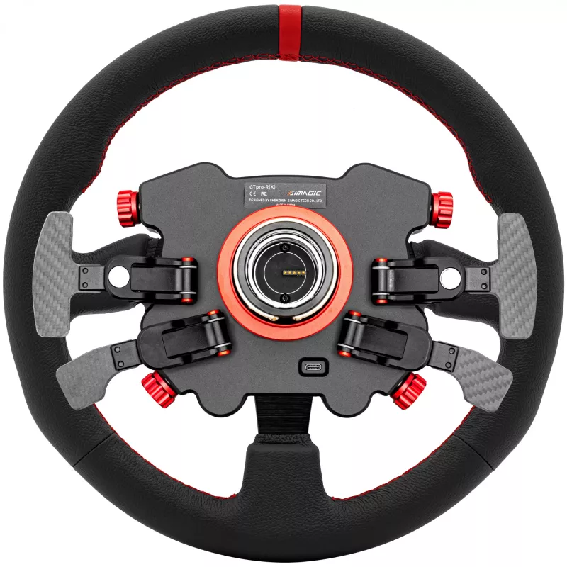 Simagic Lenkradnabe/-knauf GT1 Pro (GTPRO-R K Leder) — Lederbezug, kompatibel mit GT1-Serie