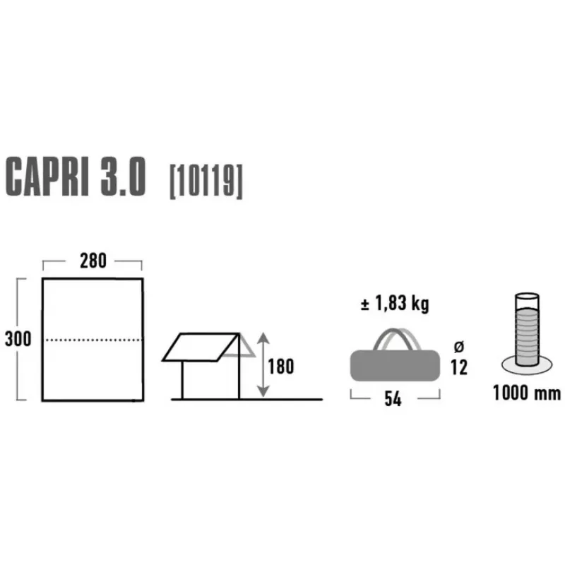 Sonnensegel Capri 3.0, UV80 (Aluminium/Grau)