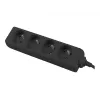 Power Extension Lanberg PS0-04E-0100-IEC-BK 1m 4 AC Outlets Indoor Schwarz