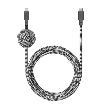 Lightning-Kabel native union NCABLE-KV-CL-ZEB 3 m Lightning auf USB-A Schwarz Weiß 140 g
