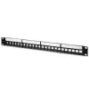 Qoltec 54516 19-Zoll-Rack-Patchpanel, 24 Ports, 1U, UTP, Schwarz