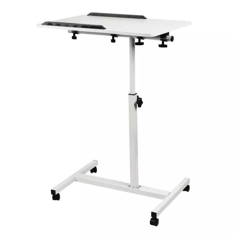 Maclean mobiler Schreibtisch/Laptop-Ständer, weiß, Höhenverstellung 59-89 cm, max. 30 kg, MC-121 W