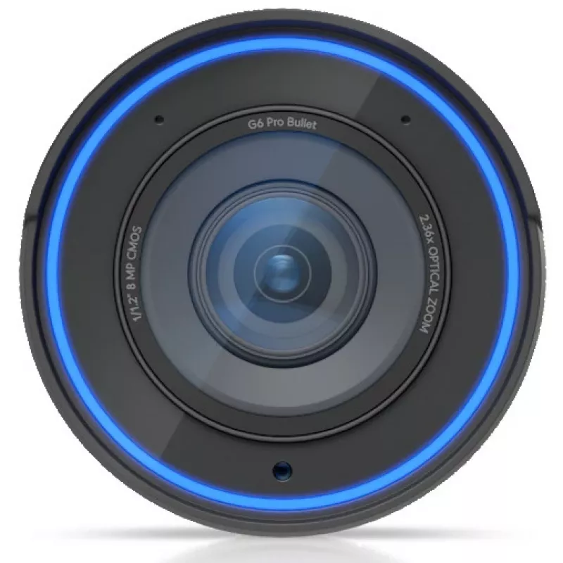 IP-Überwachungskamera UBIQUITI G6 Pro Bullet — 4K (3840×2160), kabelgebunden, innen/außen, 1/1,2-Zoll-CMOS, 5,9–13,8 mm, 2,36-fach optischer Zoom, Decken-/Wand-/Mastmontage