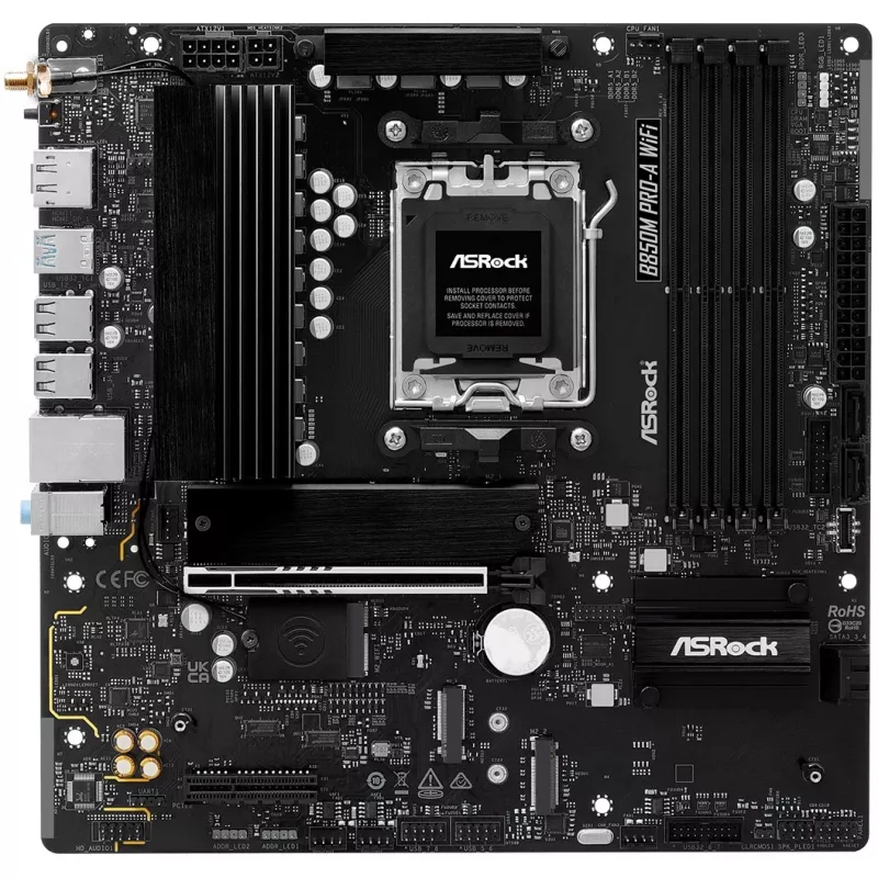Motherboard ASRock B850M Pro-A WiFi micro ATX – AMD B850, Sockel AM5, DDR5, 4x DIMM, 256 GB, Wi‑Fi, 2,5-Gb-LAN