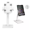 Tablet-Schreibtisch-/Wandhalterung MACLEAN MC-468W, weiß, für 7,9–11 Zoll Tablets, Klemm- und Montagesatz, neigungsverstellbar