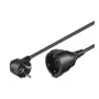Wentronic goobay - Stromverlängerungskabel - Strom CEE 7/7 (M) abgewinkelt auf CEE 7/4 (W) - AC 250 V - 10 A - 5,0m - Schwarz (93094)