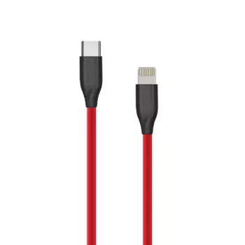 Silikonkabel USB Typ C - Lightning, 1 m (rot)