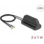 Antenne DELOCK 81485 5G LTE GNSS Wi‑Fi 6 MIMO mit 2×SMA-Anschlüssen, Gewinn 2,1–3,0 dBi