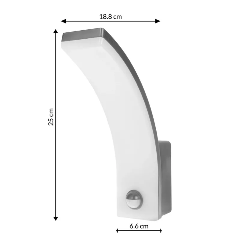 LED-Wandleuchte MACLEAN MCE512 GR mit Bewegungssensor, energieeffizientes LED-Leuchtmittel