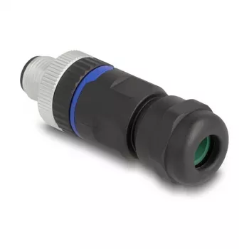 DeLOCK M12 Steckverbinder A-kodiert 4-polig Stift Schraubanschluss 60533