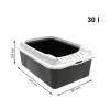 Offene Katzentoilette rotho Bonnie Cat 572×393×209 mm, Technopolymer, 30 L, schwarz/grau