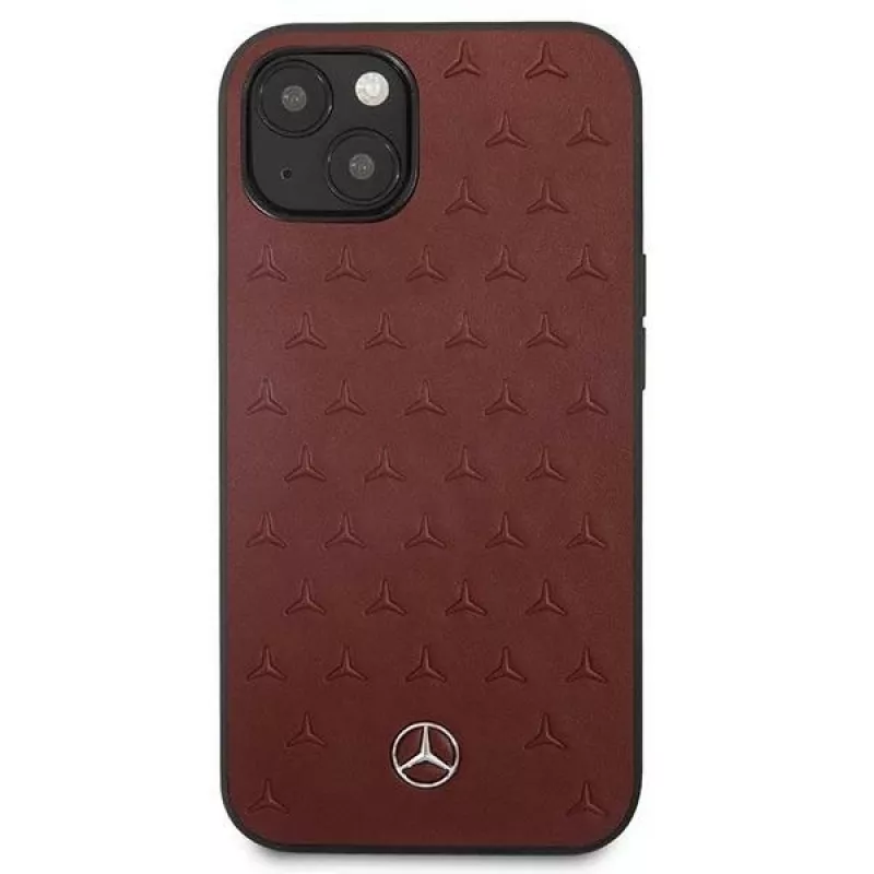 Mercedes MEHCP13SPSQRE iPhone 13 mini 5,4 Rot/rot Hartschale Leder Sternmuster