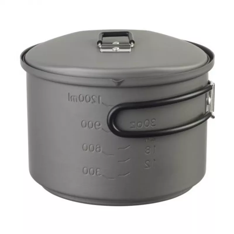 ESBIT Cookset mit Spirituskocher, Aluminium 1,5 L, Ø15,4 cm, H115 mm, Schwarz