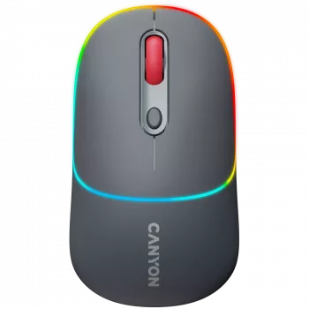 Canyon MW-22 2in1 RGB kabellose Maus - Grau - Bluetooth/RF - 1.600 dpi - wiederaufladbar