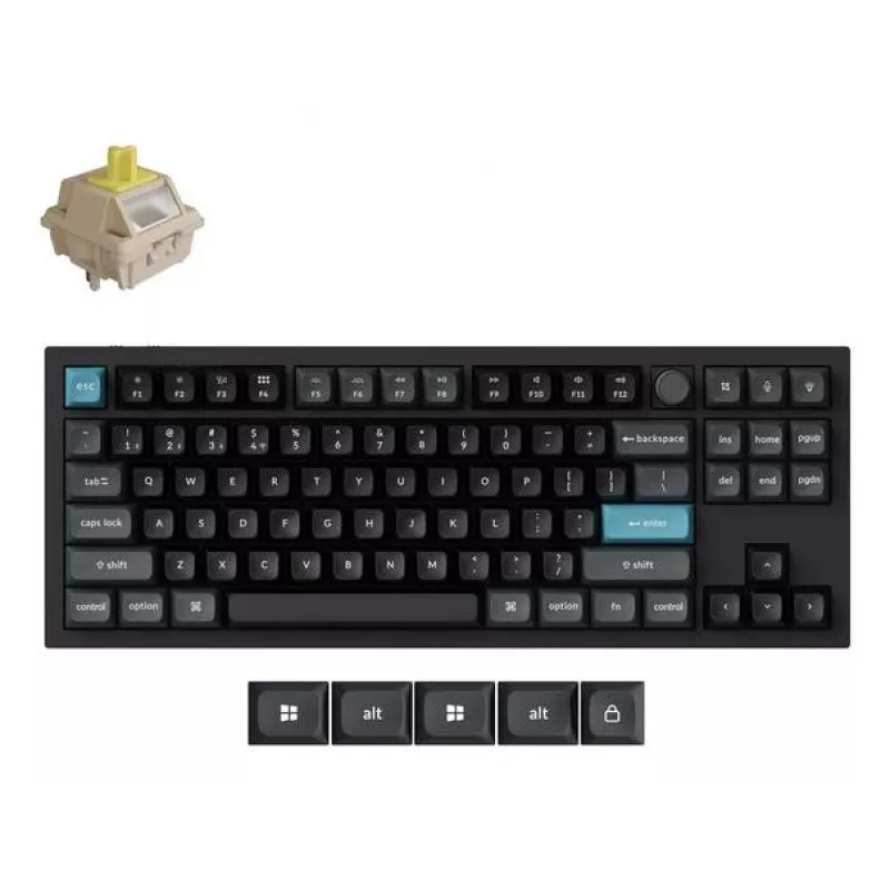 Mechanische Tastatur Keychron Q3 Ultra 8K — 80% QWERTY, kabelgebunden & Bluetooth, RGB, Schwarz