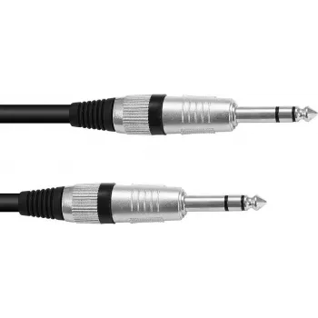 Stereo 6,3 mm (1/4 Zoll) Klinkenkabel Omnitronic 3021165D, 1 m, Stereostecker auf Stereostecker