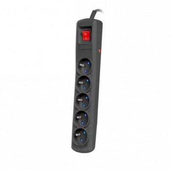 Steckdosenleiste ARMAC R5 — 5 Steckdosen, 5 m Kabel, schwarz
