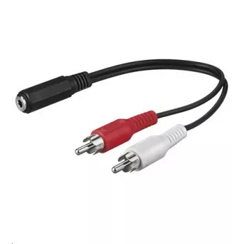 Microconnect AUDALH02 Audiokabel 0,2 m 2 x Cinch 3,5 mm Rot