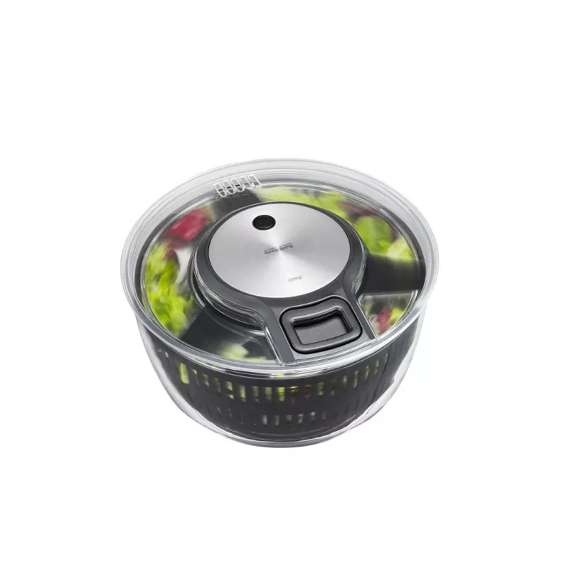 Salatschleuder GEFU Speedwing 28150 — 5 L transparente Schüssel, Knopfbedienung, Kunststoffgehäuse