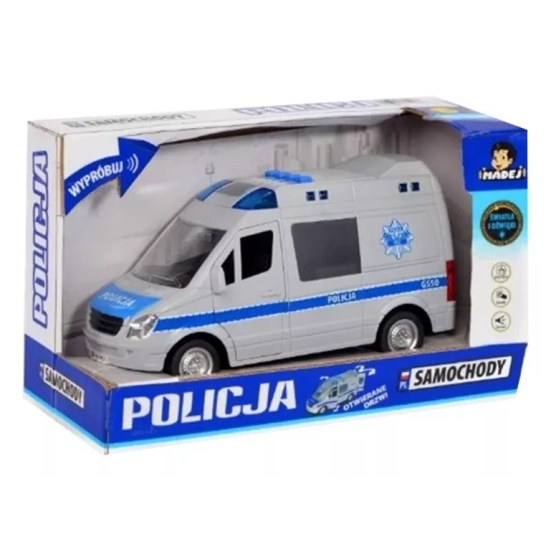 Mechanisches Spielzeug Madej Modell 075007 — Polizei mit Sound, Aufziehmechanik