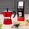 Manuelle Moka-Kanne BIALETTI 4941 Rot — türkische Espressokanne aus Aluminium für den Herd, 0,05 L