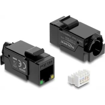 Keystone-Modul DELOCK 86609 — flach RJ-45, schwarz, 16,4×37,5×22 mm