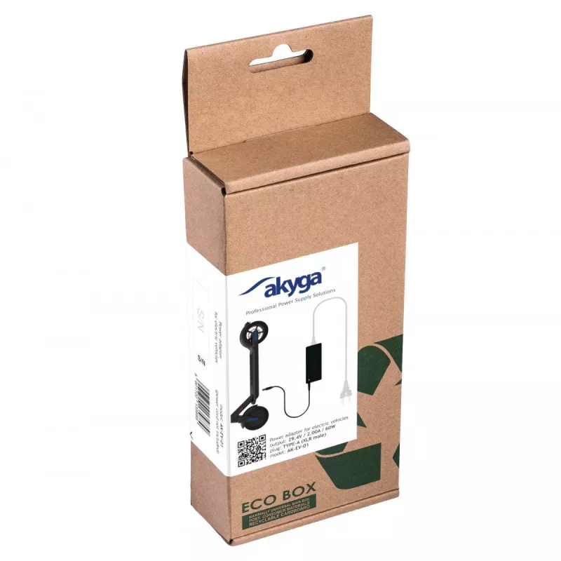Akyga AK-EV-01 E-Bike-Akkuladegerät für 24-V-Akkus, 29,4 V / 2 A, 60 W, XLR-Stecker