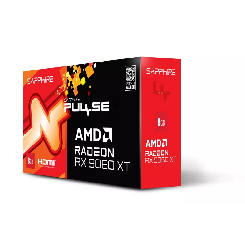 Grafikkarte Sapphire Radeon RX 9060 XT 8GB GDDR6, 128-Bit, PCIe 5.0, 3320 MHz, 2x DP + HDMI