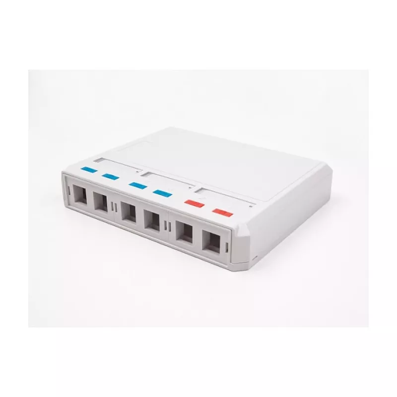 DeLOCK 67052 Keystone-Aufputzgehäuse für Glasfasermodule, 6-Port, weiß