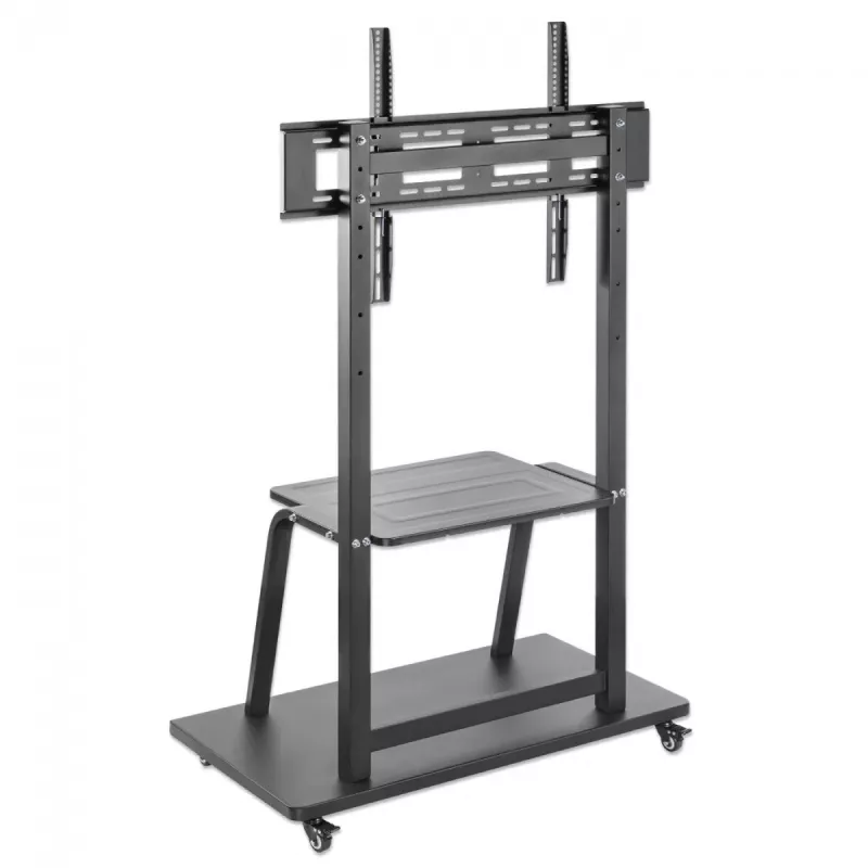 Rollwagen-Ständer MANHATTAN für 1 Bildschirm, 37–100 Zoll, Schwarz, VESA 200x200–800x600, max. 150 kg