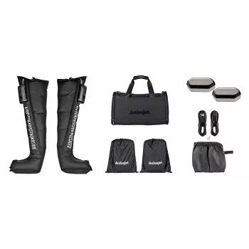 Lymphdrainage-Massagegerät für die Beine ActiveJet ACM-PLUS-A1 L – Akku 25 W, integrierter Akku, 380×1020×60 mm, schwarz
