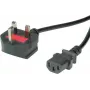 VALUE - Netzkabel - BS 1363 (M) abgewinkelt auf IEC 60320 C13 gerade - AC 250 V - 10 A - 3 m - Schwarz
