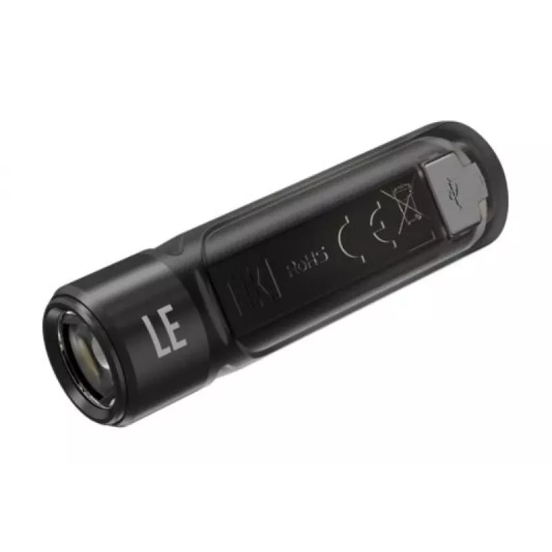 Handtaschenlampe Nitecore TIKI LE — 300 lm, USB-wiederaufladbar, Polycarbonat, IP66, stoßfest, 10,5 g, 55 mm, Schwarz
