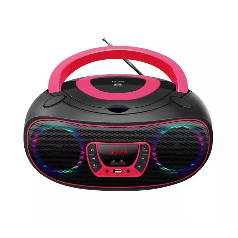 Denver TCL-212BT PINK CD-Player Tragbarer CD-Player Schwarz, Pink