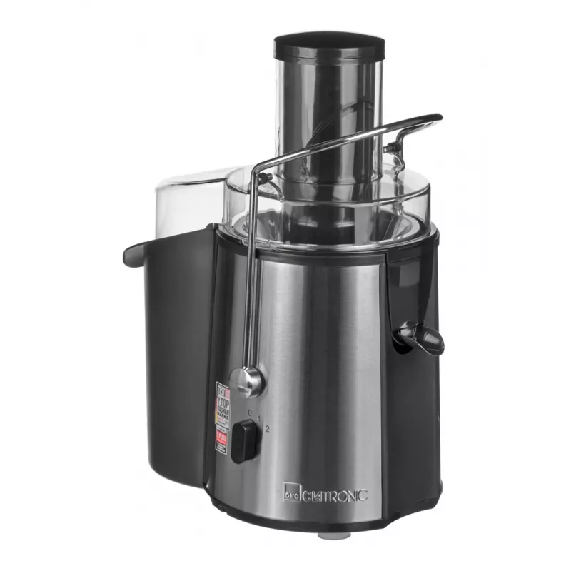 Entsafter CLATRONIC AE 3532 1000 W, Edelstahlgehäuse, 2 L Tresterbehälter, 2 Geschwindigkeiten, Tropfstopp